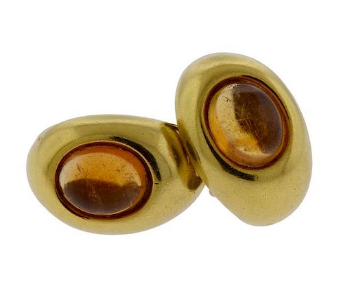 18K Gold Citrine Earrings