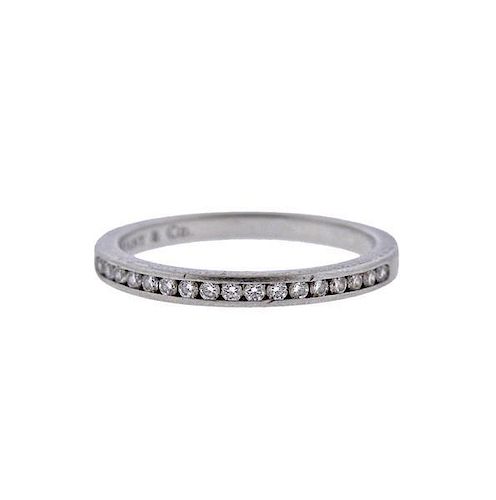 Tiffany &amp; Co Platinum Diamond Half Band Wedding Ring