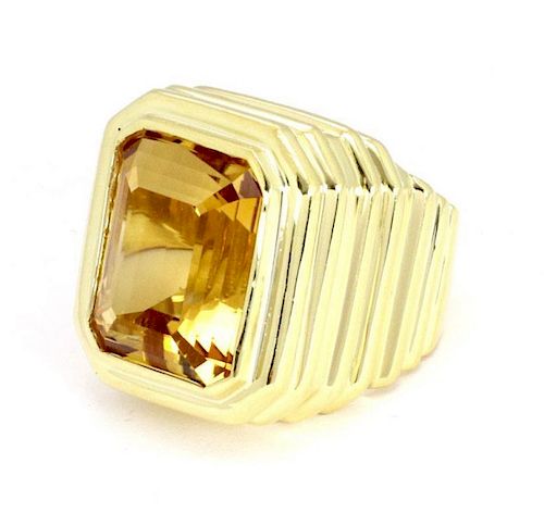Marlene Stowe 16cts Citrine & 18k Gold Fancy Ring