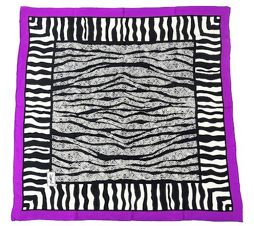 Yves Saint Laurent Zebra Print Silk Scarf