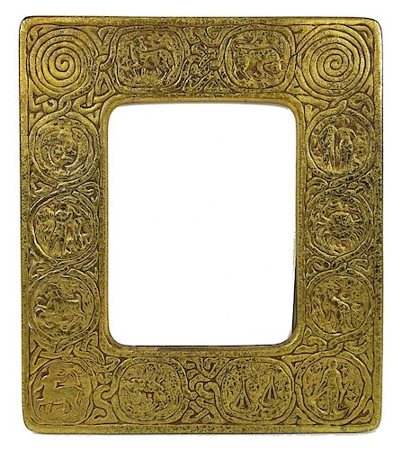 Tiffany Studios Zodiac Gilt Bronze Picture Frame