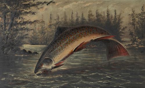 Harry Smith (19th century) Leaping Brook Trout