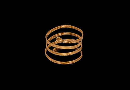 Egyptian Gold Coiled Snake Ring