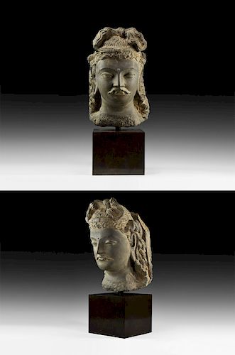 Gandharan Over Life-Size Bodhisattva Head