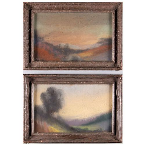 Pair of impressionist watercolor landscapes.