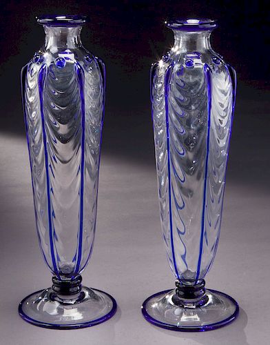 Pr. French glass vases,