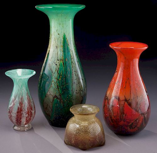 (4) WMF Ikora glass vases