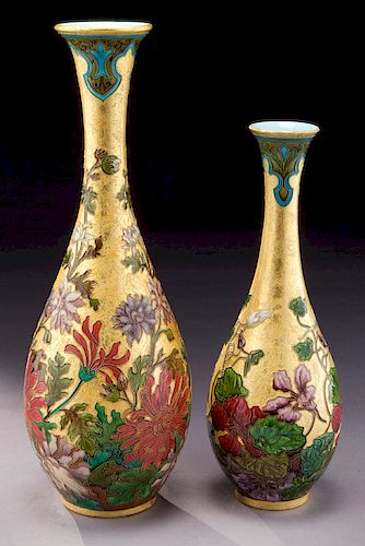 (2) Sevres-style porcelain vases,