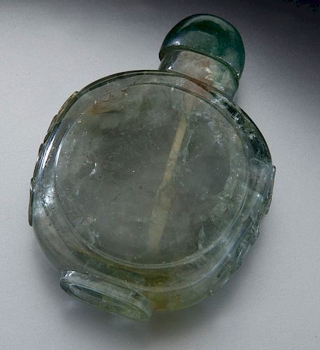 Chinese pale green tourmaline snuff bottle