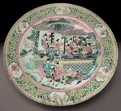 18th C. Chinese export famille rose charger.