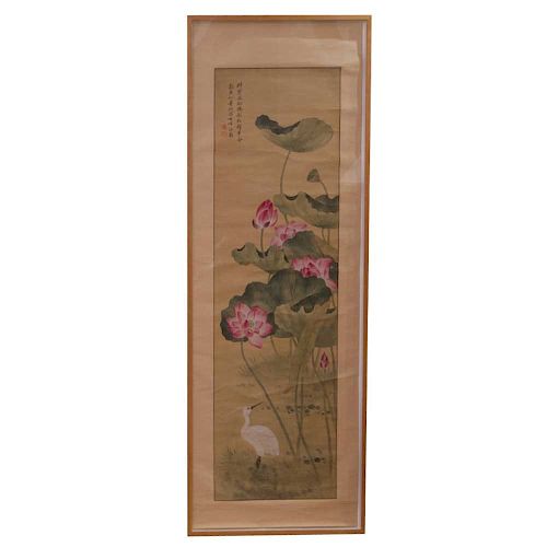 Chinese Lotus Scroll