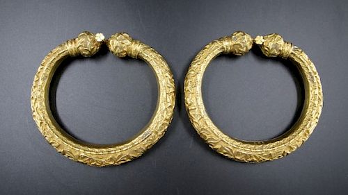 A PAIR OF GILDED NYONYA ANKLETS