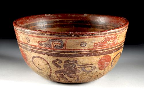 Maya Copador Polychrome Monkey Bowl