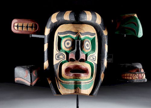 20th C. Nootka Cedar Speaker's Mask by Billy Robertson