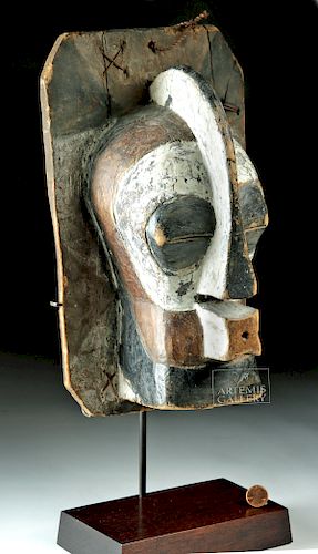 Late 19th C. African Songye Wooden Kifwebe Plank Mask