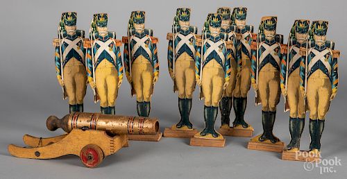 Paper litho soldiers and cannon