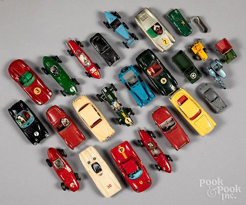 Collection of eleven Dinky race cars, etc.