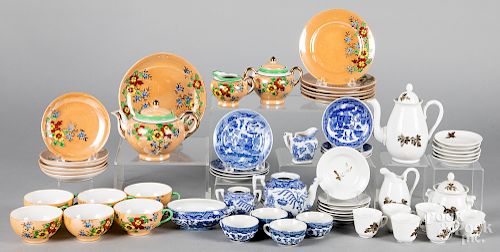 Three Japanese child's porcelain tea sets