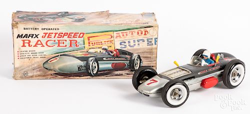 Marx tin lithograph battery operated race car