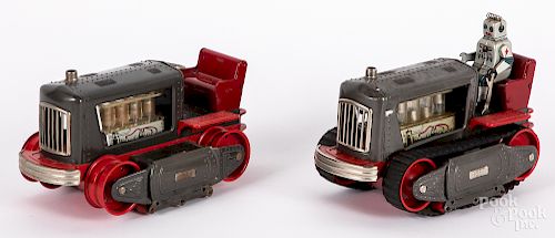 Japanese tin lithograph robot bulldozer, etc.