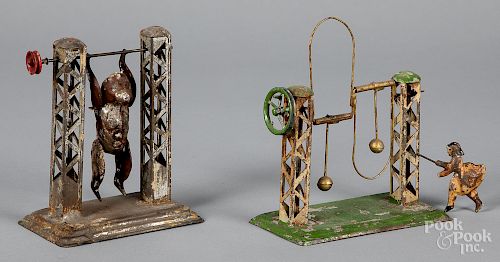 Two Zschopau school painted steam toy accessories