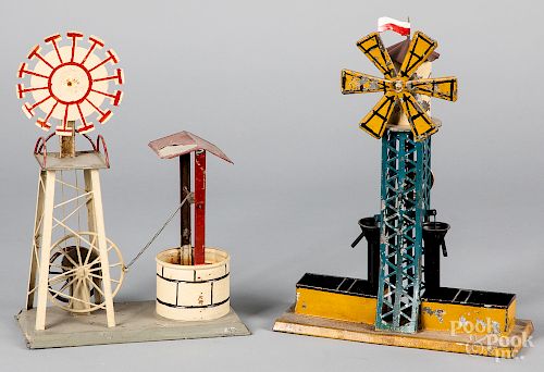 Two Krauss, Mohr & Co. painted windmill steam toys