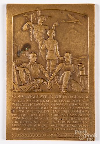 Small bronze Metallic Art Company commemorative plaque