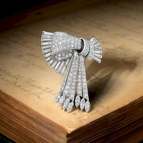 Tiffany & Co. Art Deco Platinum Diamond Brooch