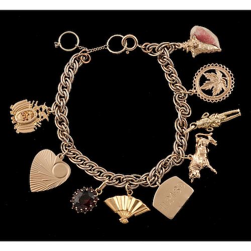 Gold-filled Charm Bracelet with Gold Charms
