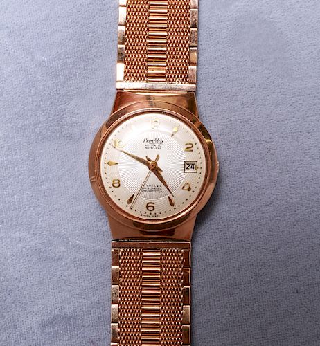 Prim-A-Lux 18K Gold w Bracelet Band Men's Watch