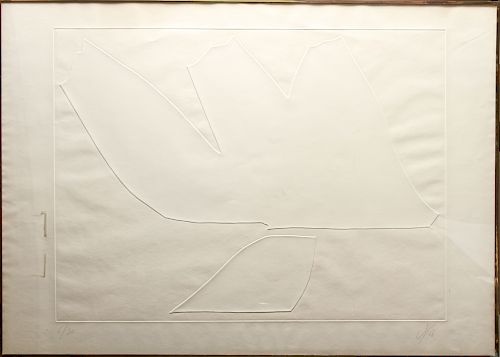 Jack Youngerman Embossed Abstract Print on Paper