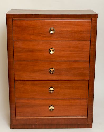 Art Deco Walnut High Chest of Drawers