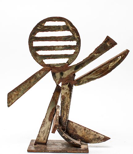 Peter Calaboyias Abstract Brutalist Iron Sculpture