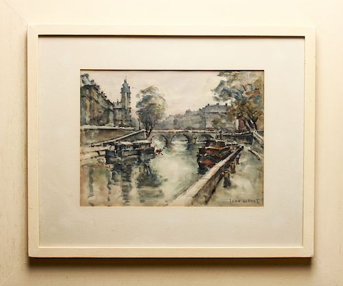 Jean Du Port Watercolor, Pont Neuf, Paris