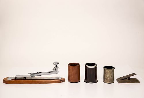 Group of Desk Equipment, 5 Vintage Pieces