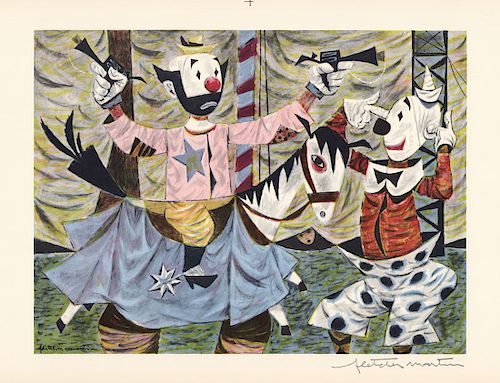 Fletcher Martin - Clown Act - Associated American Artists