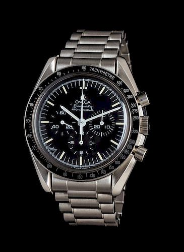 A Limited Edition Apollo XI Commemorative Ref. 145.022 Stainless Steel Speedmaster Wristwatch, Omega, Circa 1989,