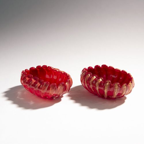 Archimede Seguso, Pair of bowls, c. 1950