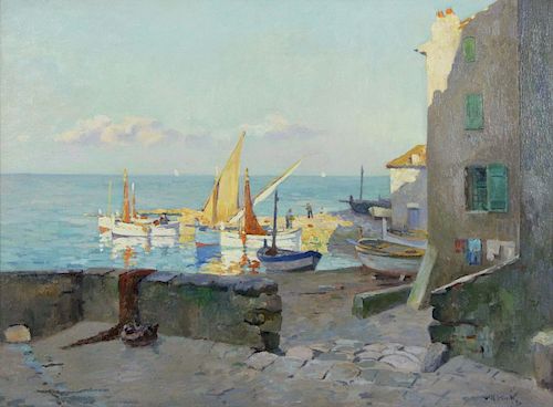 KNIP, Willem. Oil on Canavs. St. Tropez.