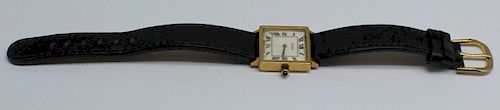 JEWELRY. Ladies Cartier 18kt Gold-Plated Watch.