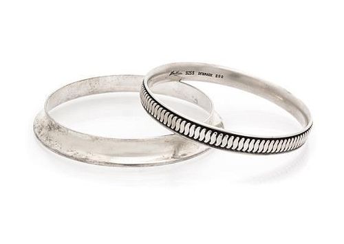 A Collection of Modernist Sterling Silver Bangle Bracelets, Denmark, 41.50 dwts.