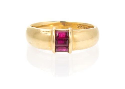 An 18 Karat Yellow Gold and Ruby Ring, Tiffany & Co., 3.00 dwts.