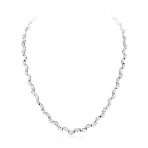 A Marquise-Cut Diamond Necklace