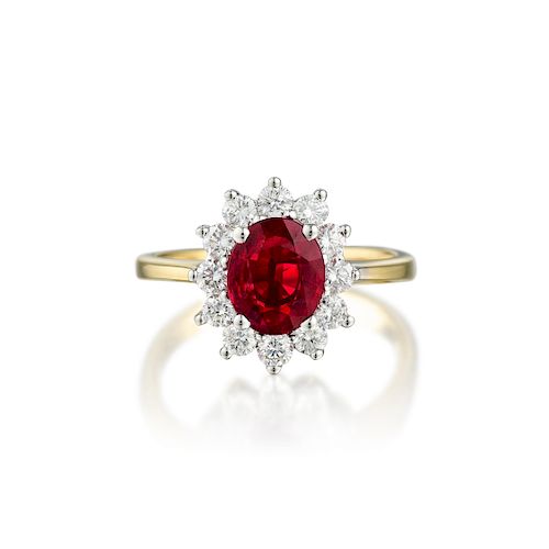 A 1.45-Carat Burmese Ruby and Diamond Ring