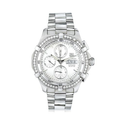 Tag Heuer Aquaracer Chronograph CAF2015 in Steel with Diamond Bezel