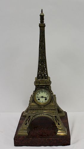 Antique Brass Eiffel Tower Clock