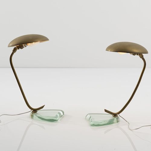 Fontana Arte, Milano (attributed), Two table lights, 1950s
