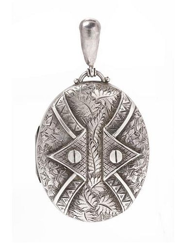 A Victorian Sterling Silver Locket, British, 16.10 dwts.