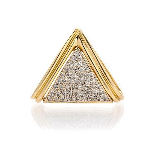 A Yellow Gold and Diamond Slide Pendant, 5.20 dwts.