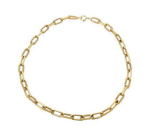 A Yellow Gold Chain Link Necklace, 27.00 dwts.